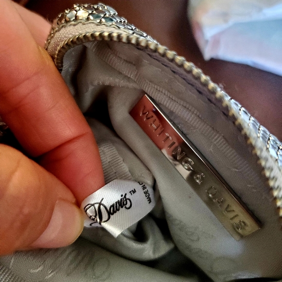 Whiting & Davis Silver Mesh Metal Tassel Crossbody - Picture 8 of 15